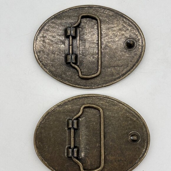 Lot of 2 Brass Belt Buckles Frontier Hotel Las Vegas Vintage Casino 1970s - Picture 2 of 2